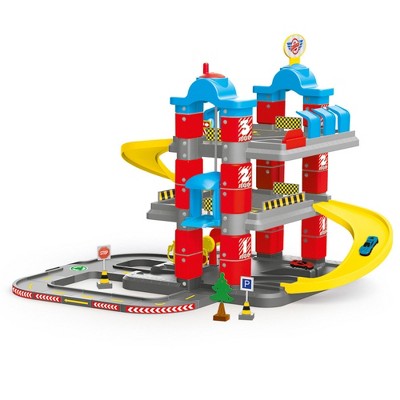 DOLU Full 3-Storey Car Park, Multi-level Toy Garage Playset for Toddlers Ages 3+