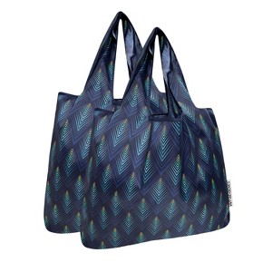 Wrapables Medium Foldable Tote Nylon Reusable Grocery Bags, Set of 2 - 1 of 4