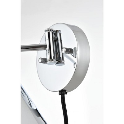 Chrome Swing Arm Wall Sconce with Metal Shade