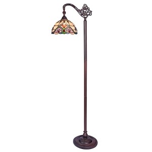 HomeStock Cooper Tiffany-Style 1 Light Reading Floor Lamp 11" Wide - 1 of 3