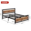 Garvee Marco Cama Queen/King - Cabecera Madera/Base Metal, Plataforma Industrial, Sin Somier, Fácil Montaje Sin Ruido, Color café - 2 of 4