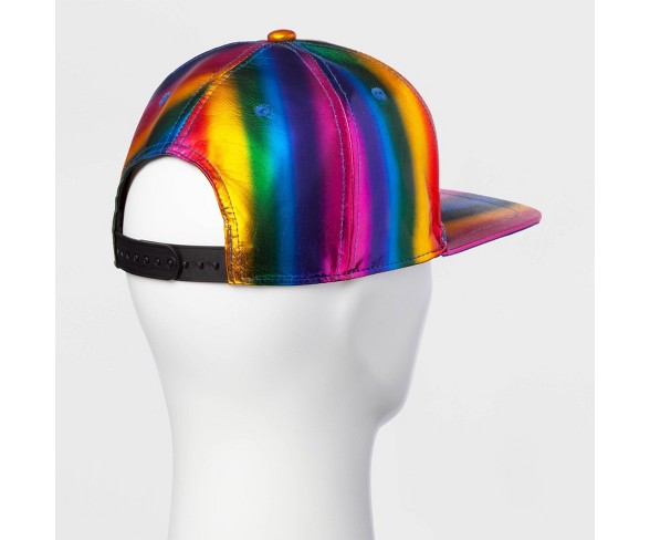 Pride Adult Gender Inclusive Iridescent Five Panel Hat - Rainbow One Size