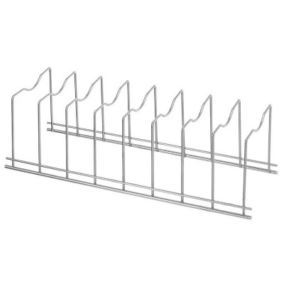 LunaLulinlk Pan and Pot Lid Organizer for Trays Cabinet Organizer, Lids Holder Rack, Kitchen Organizer for Plates, Cutting Board, Silver