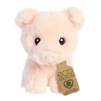 Aurora Mini Pig Eco Nation Eco-Friendly Stuffed Animal Pink 4.5"