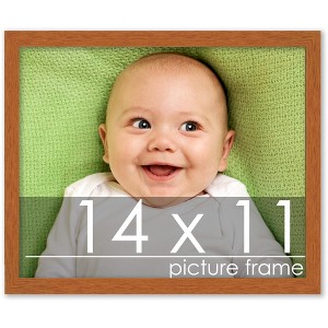 PosterPalooza | Photo Size Modernist Brown Picture Frame - UV Acrylic, Foam Board Backing, Hanging Hardware - 1 of 4