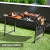 SEVOBAL Folding Portable Picnic Camping Table Small Lightweight with 2 Wing Panels Carry Handle Outdoor Grill Table RV Picnic, Black, 64"*8"*57.5" - 2 of 4
