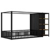 NicBex Kids Montessori Bed with Wardrobe,Full/Twin Size Floor Bed with Storage Shelves,Toddler bed for Bedroom,Black - 4 of 4