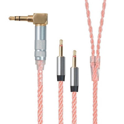 Monolith Dual 2.5mm to 3.5mm Headphone Cable - 5 Feet - Pink With Oxygen Free Copper Braided Auxiliary Audio Cord