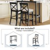 XINGHANZHENXUAN White Farmhouse Wood Bar Height Dining Set Kitchen Breakfast Nook with 2 Chair for Small Places - 2 of 4