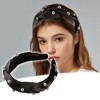 Unique Bargains Women's Braided Faux Pearl Velvet Headband Hairband Accessories 1.2" Wide 1 Pc - 2 of 4