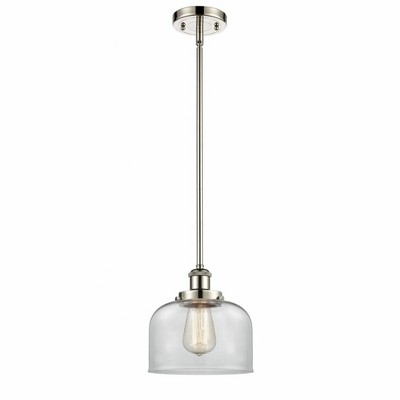 Bell - 1 Light Stem Hung Mini Pendant In Industrial Style-10 Inches Tall and 8 Inches Wide