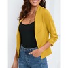 Whizmax Women's 3/4 Sleeve Blazer Casual Open Front Cardigan Shrugs Ruched Sleeve Office Cropped Blazer Jacket - 3 of 4