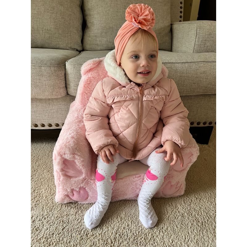 Rokka&Rolla Infant Toddler Girls' Puffer Jacket Baby Fleece Lined Winter Coat, 4 of 11