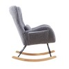 VYNXARIA Rocking Chair Nursery, Modern Rocking Chair with High Backrest,Gray - 3 of 4