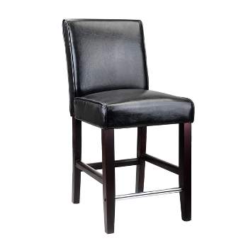 Antonio Counter Height Barstool with Bonded Leather Seat - CorLiving