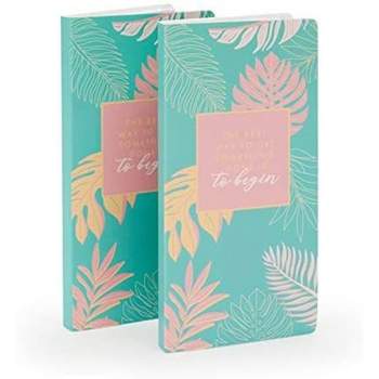 Paper Junkie 2 Pack Self Adhesive Planner Sticky Notes with Tabs, Tropical Design (4 x 8 in)