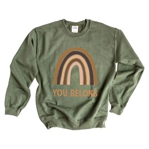 Simply Sage Market Women's Graphic Sweatshirt You Belong Rainbow - 1 of 4