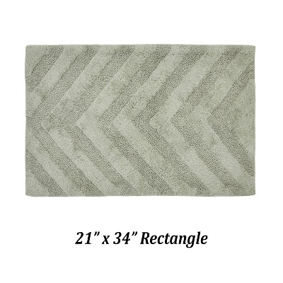 Hugo Dark Sage 21" x 34" Cotton Tufted Bath Rug