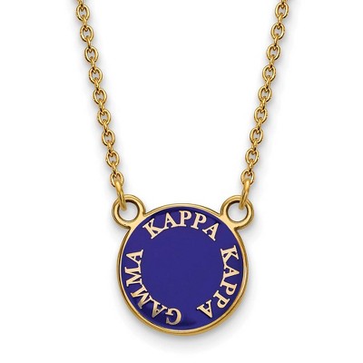 Black Bow Jewelry 14k Yellow Gold Plated Sterling Silver Kappa Kappa Gamma Greek Life Necklace 18 Inch