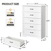 Jojoka Farmhouse Chest of Drawer with Metal Handles,Modern Storage Organizer with Anti-Collapse Design for Living Room - 2 of 4