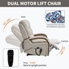 PAGED Power Lift Recliner Chair, Heating Massage Chair with Wood Armrests and Side Pocket, Chenille Accent Chair for Bedroom, Living Room - 4 of 4