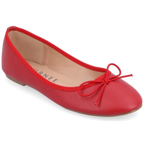 Обувь Journee Collection Women's Vika Slip On Round Toe Ballet Flats Red 7