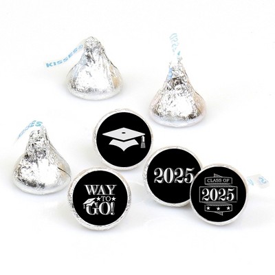 Big Dot of Happiness Graduation Cheers - Round Candy Labels 2025 Graduation Party Favors - Fits Hershey's Kisses (1 sheet of 108)