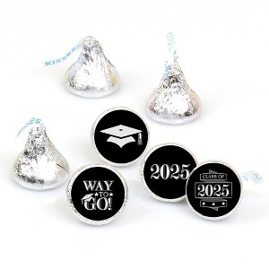 Big Dot of Happiness Graduation Cheers - Round Candy Labels 2025 Graduation Party Favors - Fits Hershey's Kisses (1 sheet of 108) - 1 of 4