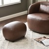 KINWELL 23" Wide Modern Faux Leather Upholstered Ottoman Footrest, PU Entryway Footstool - 3 of 4