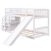 NicBex Twin over Twin Bunk Bed Pine Bed Frame with Storage Stairs, Guardrail, Convertible Slide and Ladder, No Box Spring Required - image 3 of 4