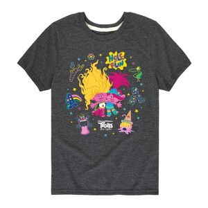 Boys' - Trolls - Poppy and Viva Neon Golf Short Sleeve Graphic T-Shirt - 1 of 4