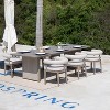 PURPLE LEAF Patio Dining Set Luxury Modern Conversation Set Aluminum Large Rectangle Dining Table and Chairs - 2 of 4