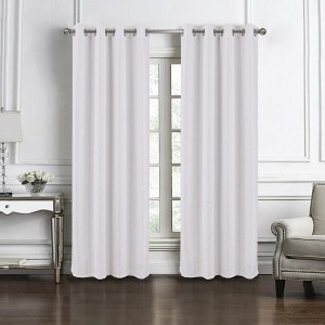 RT Designers Collection Connor Jacquard Premium & Stylish Grommet Panel 54" x 84" White - 1 of 3
