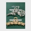 Bow and Rose Claw Hair Clip Set 2pc - Wild Fable™ Gold/Silver - 2 of 3