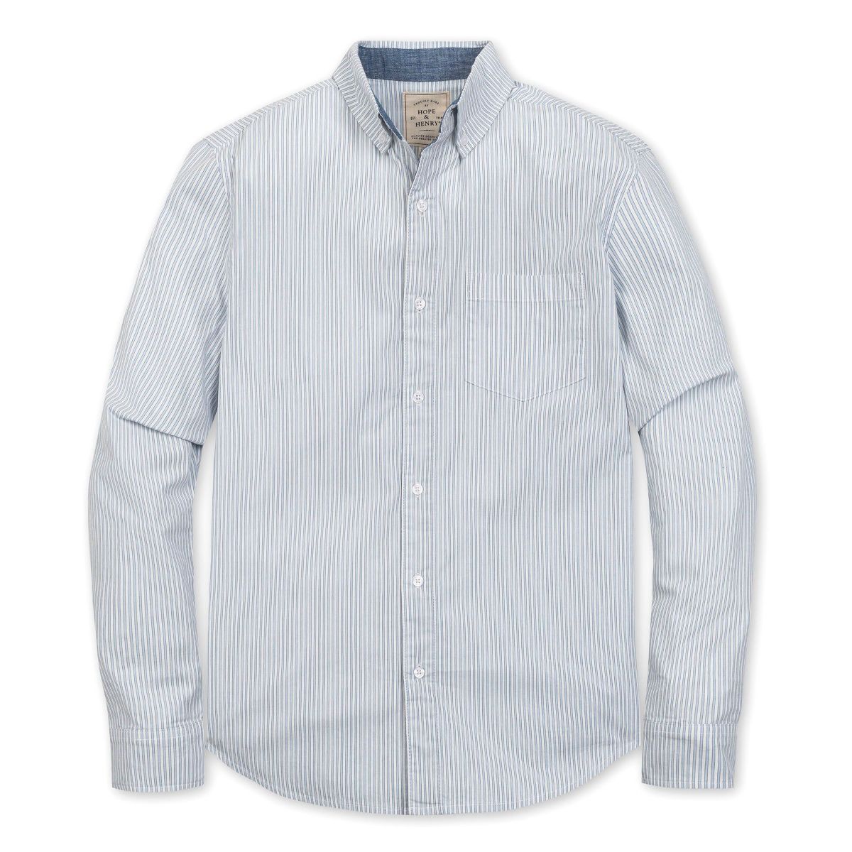 Hope & Henry Mens' Long Sleeve Stretch Poplin Button Down Shirt - thumbnail 4