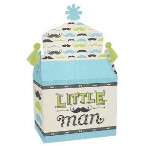 Big Dot of Happiness Dashing Little Man Mustache Party - Treat Box Party Favors - Baby Shower or Birthday Party Goodie Gable Boxes - Set of 12 - 1 of 4