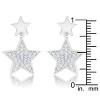 Slickblue Simple 0.5ct CZ Rhodium Star Drop Earrings for Women, Clear Round Cubic Zirconia, Post Back, Silver Plating - 2 of 3