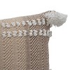14x22 Inches Hand Woven Brown Polyester with Polyester Fill Pillow - Foreside Home & Garden - 2 of 4