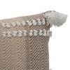 14x22 Inches Hand Woven Brown Polyester with Polyester Fill Pillow - Foreside Home & Garden - image 2 of 4