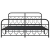 vidaXL Black King Metal Bed Frame with Headboard and Footboard - 76"x79.9" - Modern Style - Bedroom Furniture - 3 of 4