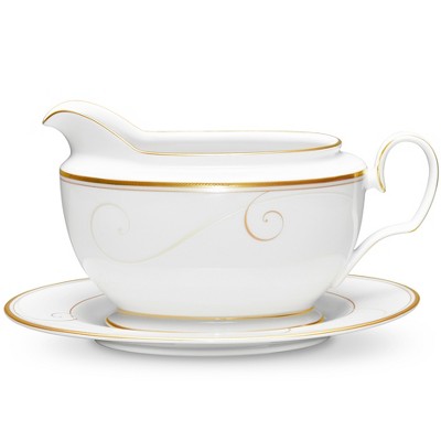 Noritake Golden Wave Gravy Boat with Tray