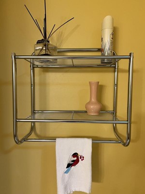 Juvale Wall Mounted 2 Tier Storage Organizer Shelf For Bathroom