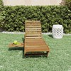 HOMLUX Patio Lounge Chair Chaise Recliner Adjustable Backrest with Side Tray & Wheels - 3 of 4