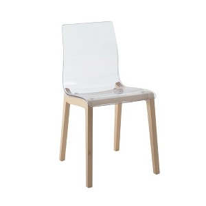 Leisuremod Marsden Modern Plastic Dining Side Chair With Beech Wood Legs - 1 of 4