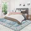 Washable Vintage Floral Print Chenille Living Room Rugs, Distressed Print Non Slip Bedroom Carpet, Retro Accent Floor Cover - 4 of 4