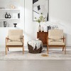 CAVINAS Accent Chairs for Bedroom, Modern Accent Chair, Solid Wood Padding Lounge Armchairs With One Pillow for Living Room, Guest Room - 2 of 4