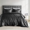 4 Pcs Stylish Solid Comforter Set,All Season Home Textile Cozy Bedding Set fits Lux Bedroom Decor,Matching Shams - 2 of 4