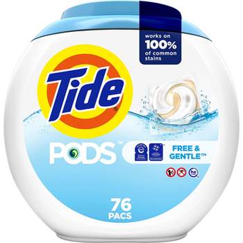 Tide Pods Laundry Detergent Pacs - Free & Gentle - 63oz/76ct