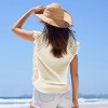 Women's Black Lace Trim Eyelet Cap Sleeves Beach Top Shirt - Cupshe - 2 of 4