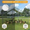 Metal Chicken Coop with Spire Roof, Walk-In Chicken Run with Double Doors, Waterproof & Anti-UV Cover, Outdoor Poultry Cage for Backyard Farm Use - 2 of 4